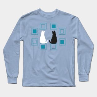 Two black and white cats Long Sleeve T-Shirt